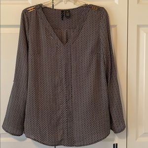 Black and White Blouse